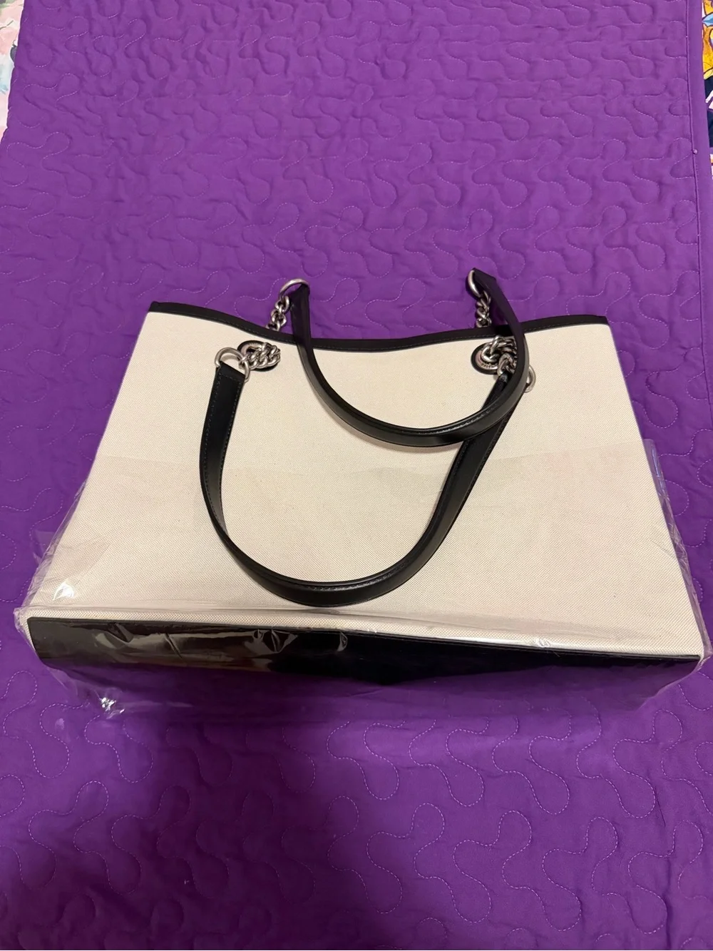 Balenciaga Tokyo Canvas Tote in Beige and Black